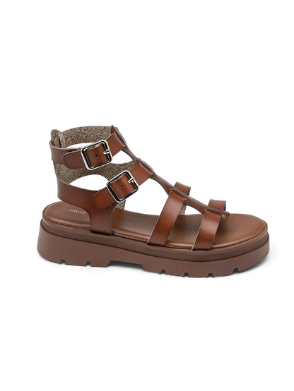 Sandales Gloria – Sandales plateforme à brides marron