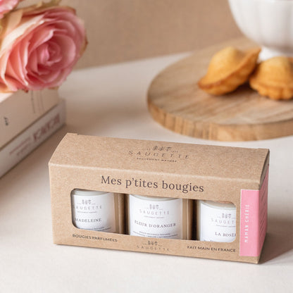 Coffret Maman Chérie – 3 Bougies Artisanales Parfumées