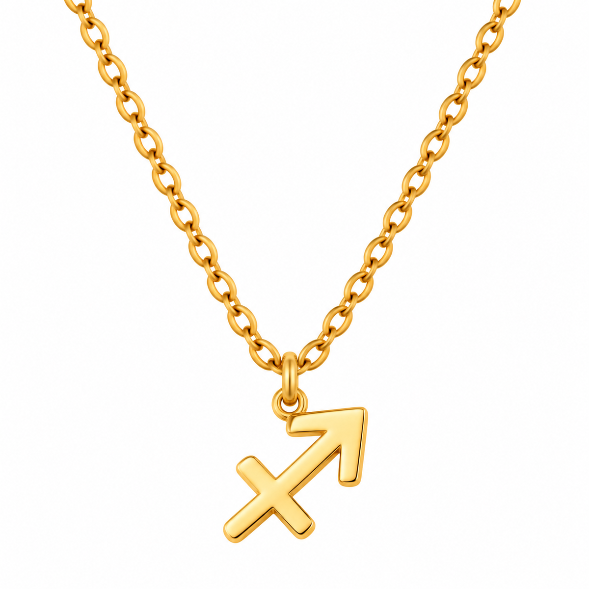 Collier pendentif signe astrologique Sagittaire doré chaîne maille forçat bijou femme zodiaque tendance