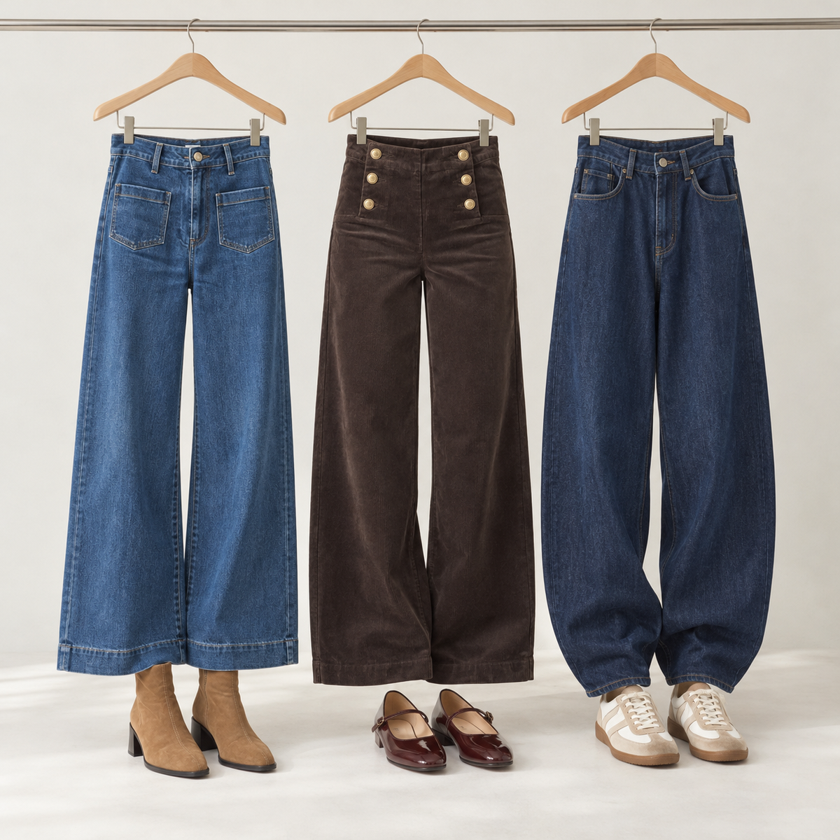 Jeans Oraije : Gasparette, Victorine, Brune avec chaussures