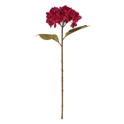 Tige hortensia artificielle rouge bordeaux H62 cm fleur décorative réaliste pour vase composition florale intérieur