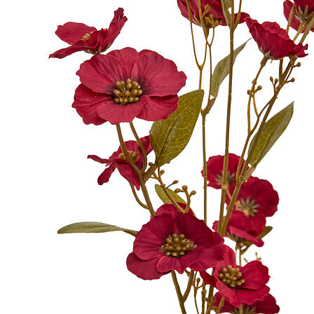 Tige anémone artificielle rouge bordeaux H93 cm fleur déco intérieure style bohème chic pour vase ou composition florale