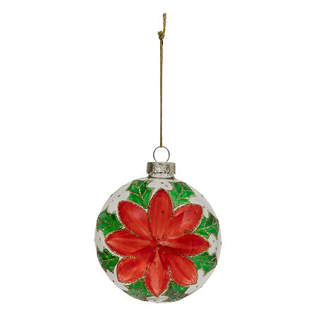 Boule en verre Poinsettia