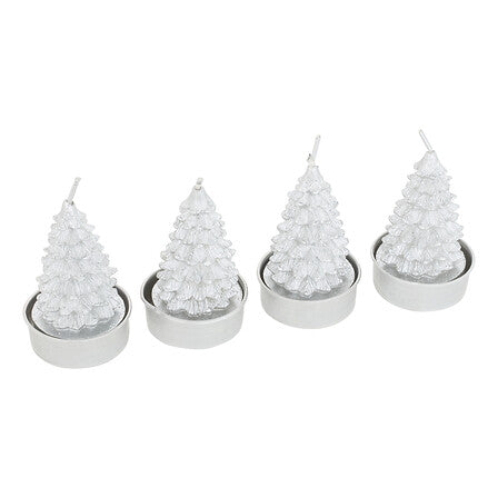 Lot de 4 bougies chauffe-plats sapin assorti