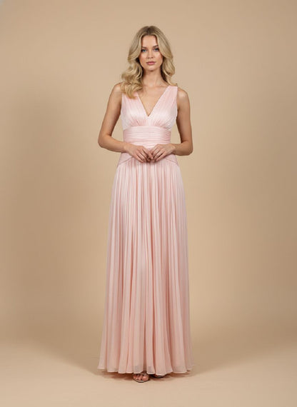 Robe Ariane - Robe longue mousseline bleu ciel demoiselle d'honneur