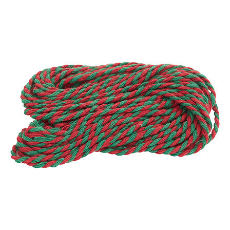 Corde torsadée rouge et verte pour lutin farceur, accessoire décoration Noël esprit farces et attrapes festives