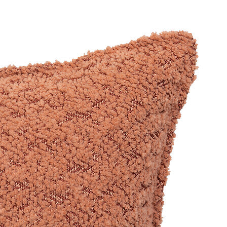 Coussin bouclette terracotta Soana 30x50 cm texture douce effet mouton déco salon bohème chic