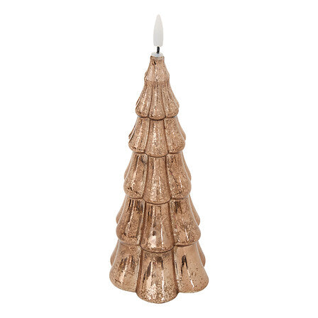 Bougie LED sapin en verre assorti