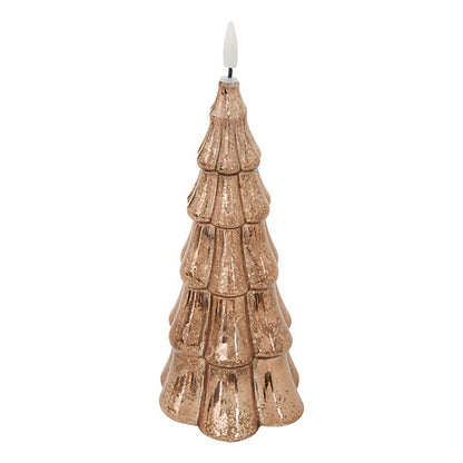 Bougie LED sapin en verre assorti