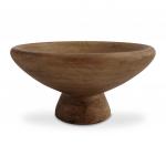 Coupelle décorative AYA en bois naturel sur pied, bol artisanal style bohème pour décoration intérieure ethnique