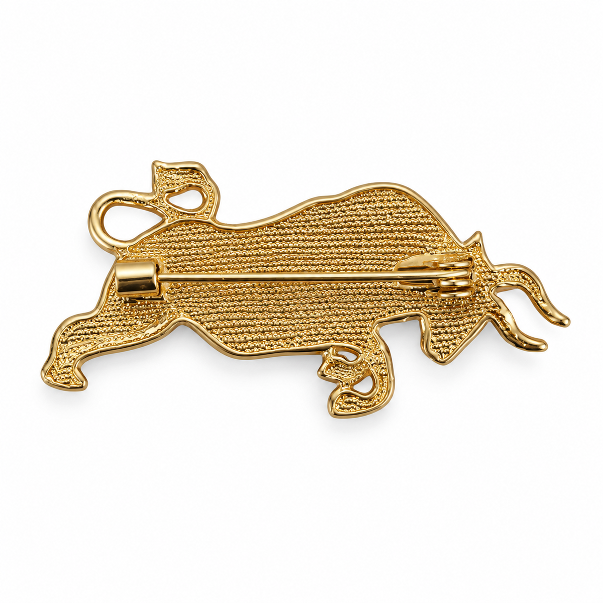 Broche dorée signe astrologique taureau constellation métal texturé accessoire femme tendance