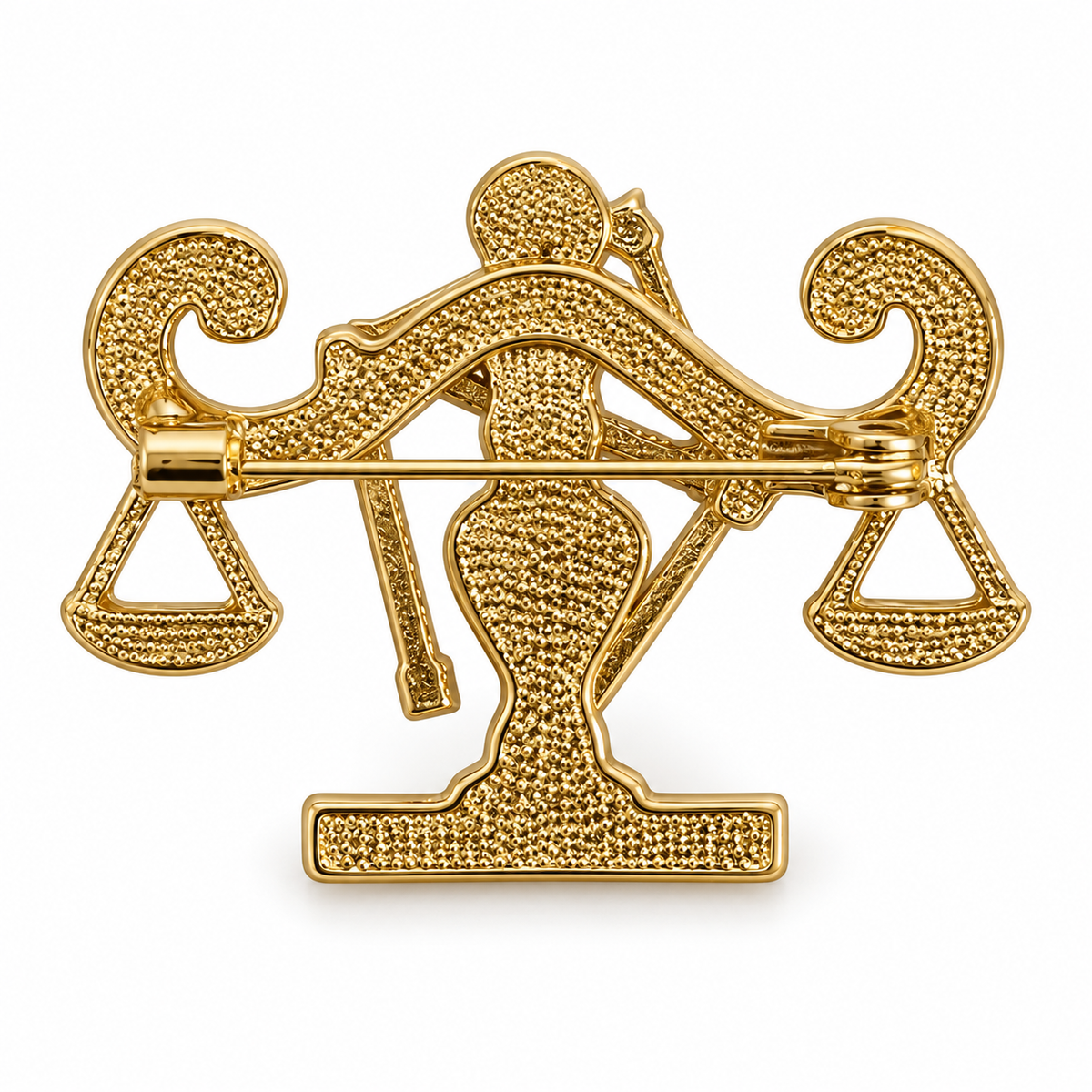 Broche dorée signe astrologique Balance avec strass, accessoire bijou constellation zodiac femme