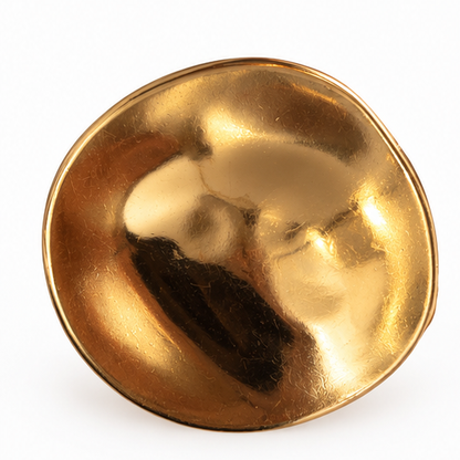 Broche ronde dorée effet martelé brillant accessoire bijou fantaisie femme finition métal or