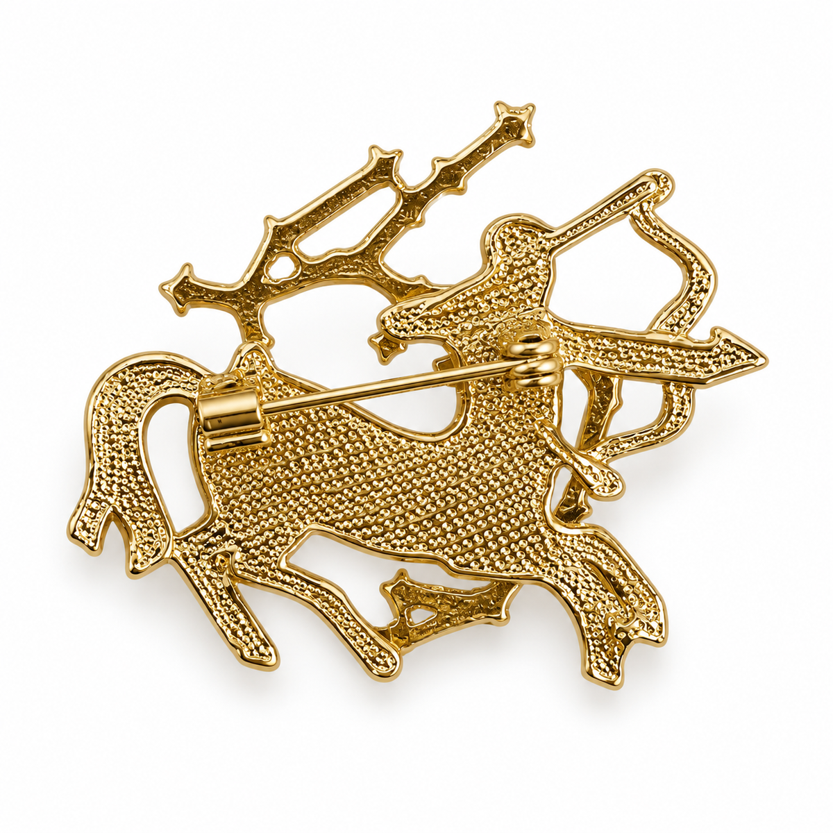 Broche dorée signe astrologique Sagittaire centaure archer avec constellation accessoire femme zodiac