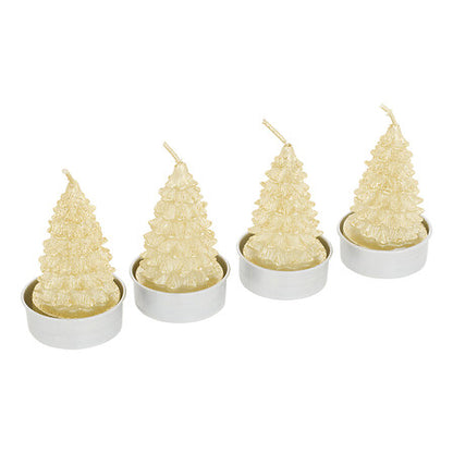 Lot de 4 bougies chauffe-plats sapin assorti