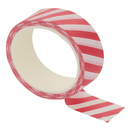 Ruban adhésif décoratif rayures rouges et blanches accessoire lutin farceur décoration Noël esprit candy cane