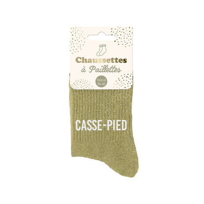 Chaussettes à paillettes "CASSE-PIED"