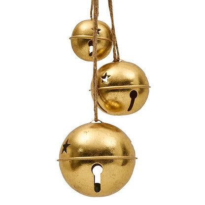 Suspension grelot haut 50 cm doré - 3 clochettes déco Noël