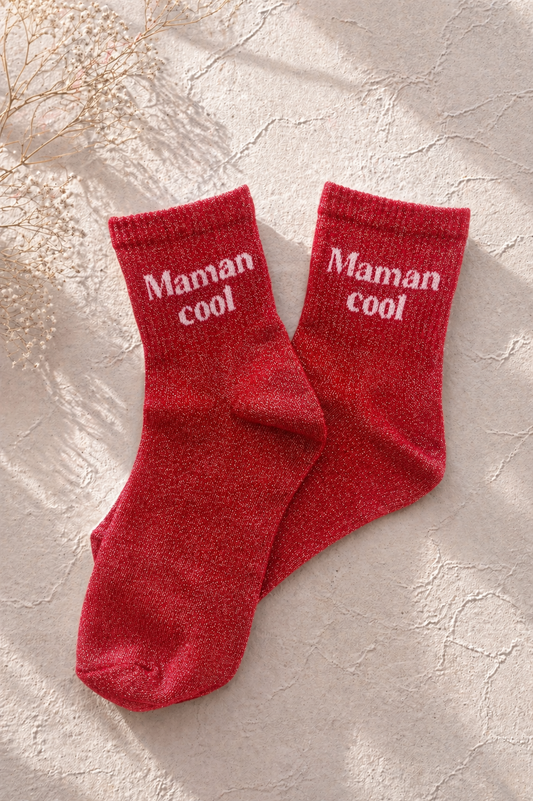 Chaussettes à paillettes "Maman cool"