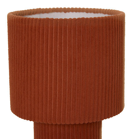 Lampe décorative côtelée Jolina terracotta 28 cm en métal texturé style bohème pour décoration intérieure chaleureuse