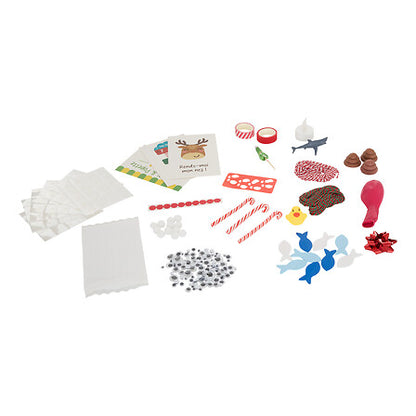 Accessoires lutin farceur Noël kit complet décorations bonbons yeux mobiles cartes et accessoires miniatures fête
