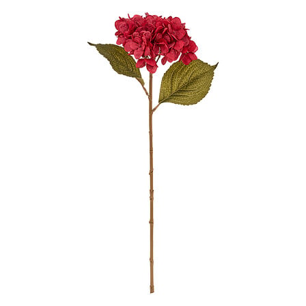 Tige hortensia artificielle rose fuchsia H.62 cm avec feuilles vertes décoration florale intérieur