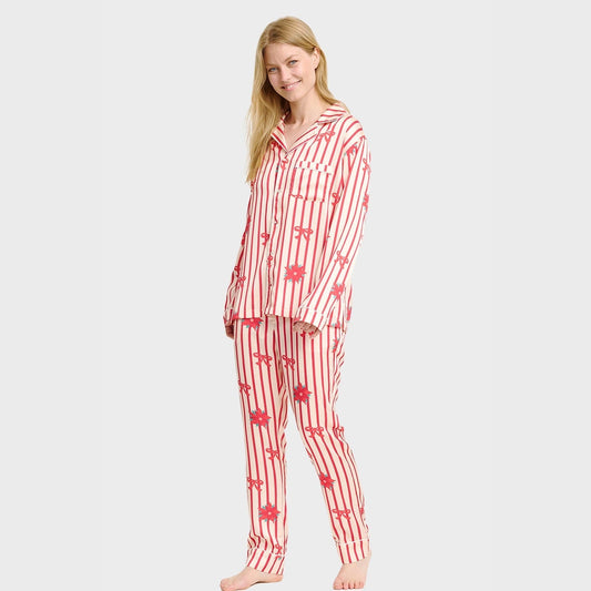 Pyjama satiné mixte – Pyjama de Noël assorti pour couple