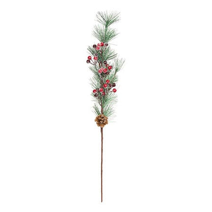 Branche sapin baies neige haut 65 cm