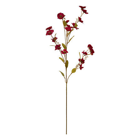 Tige anémone artificielle bordeaux H93 cm fleur déco intérieur feuillage vert décoration florale maison