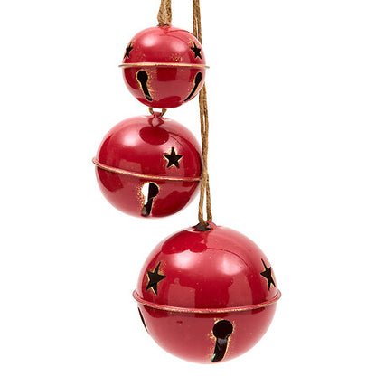Suspension grelot haut 50 cm rouge