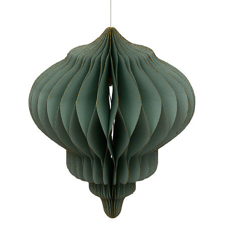 Suspension Pallo diam 30 cm - Boule papier alvéolé vert sauge