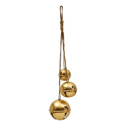 Suspension grelot haut 50 cm doré - 3 clochettes déco Noël