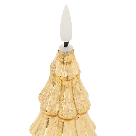 Bougie LED sapin en verre assorti