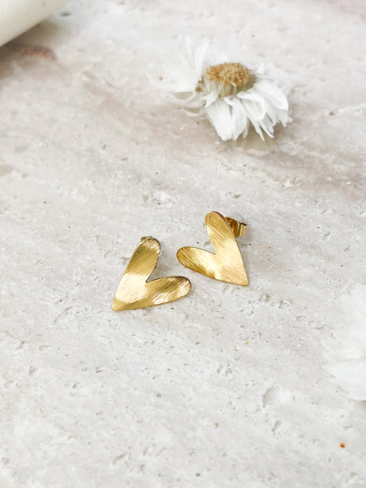 Boucles d'oreilles puces mini coeur