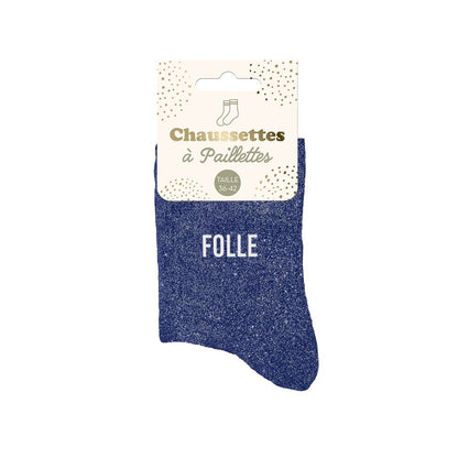 Chaussettes à paillettes "EMMERDEUSE"