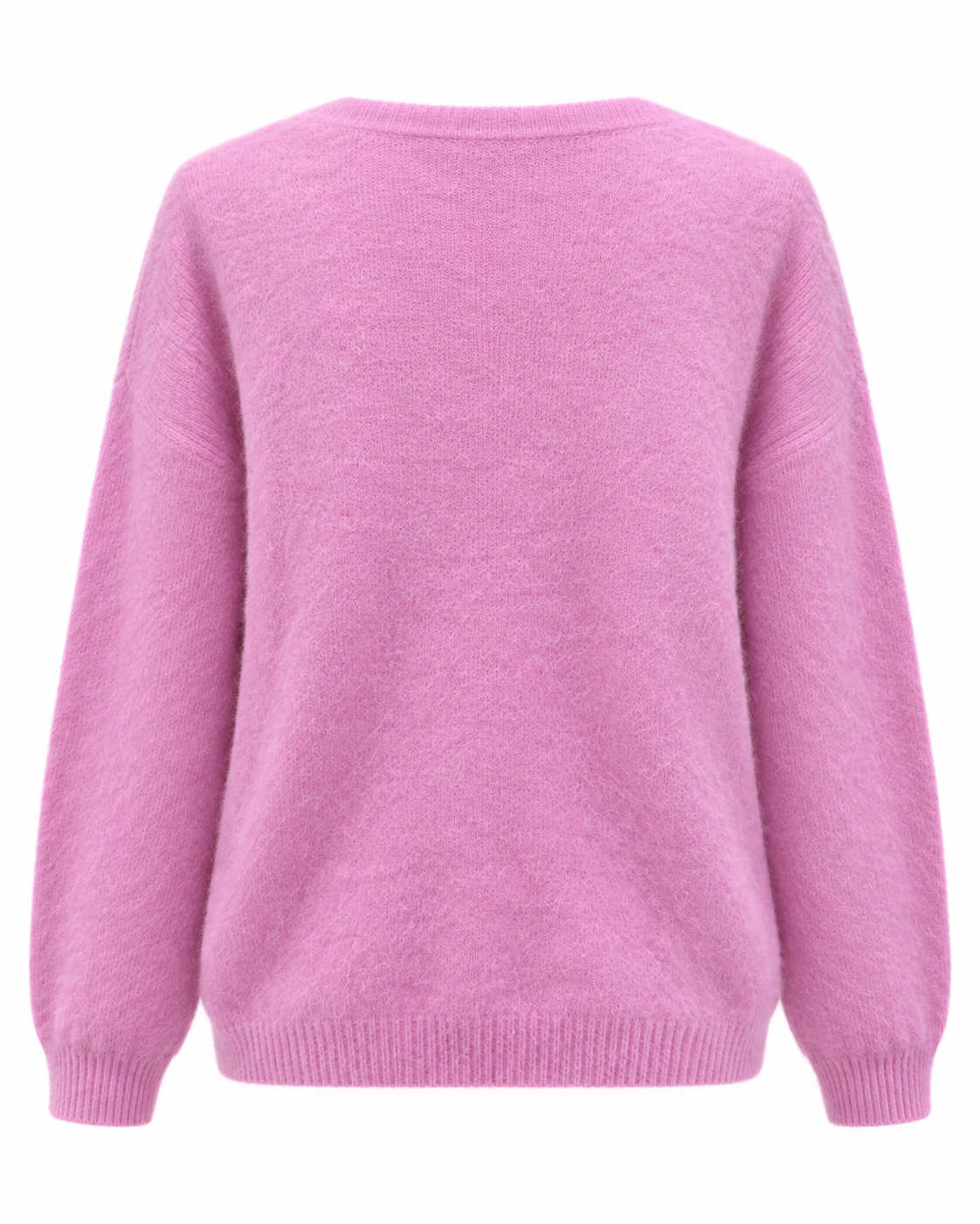 Gilet rose en alpaga Lisa coupe oversize dos uni maille douce femme hiver