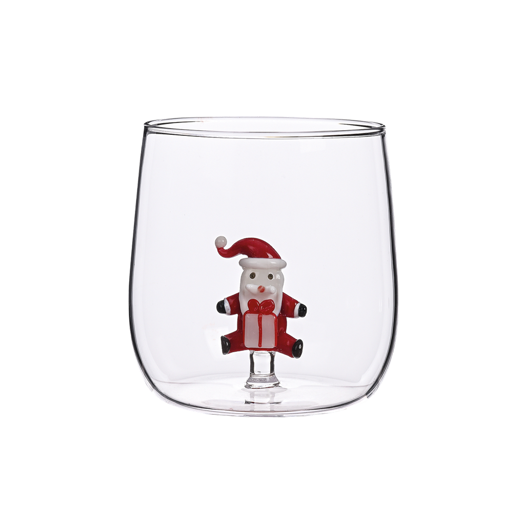 Verre Père Noël 3D en verre