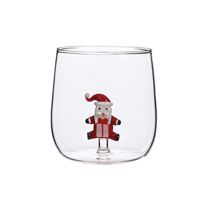 Verre Père Noël 3D en verre