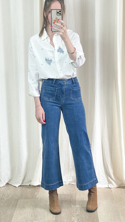 Jean Gasparette Oraije coupe wide taille haute, vue de profil