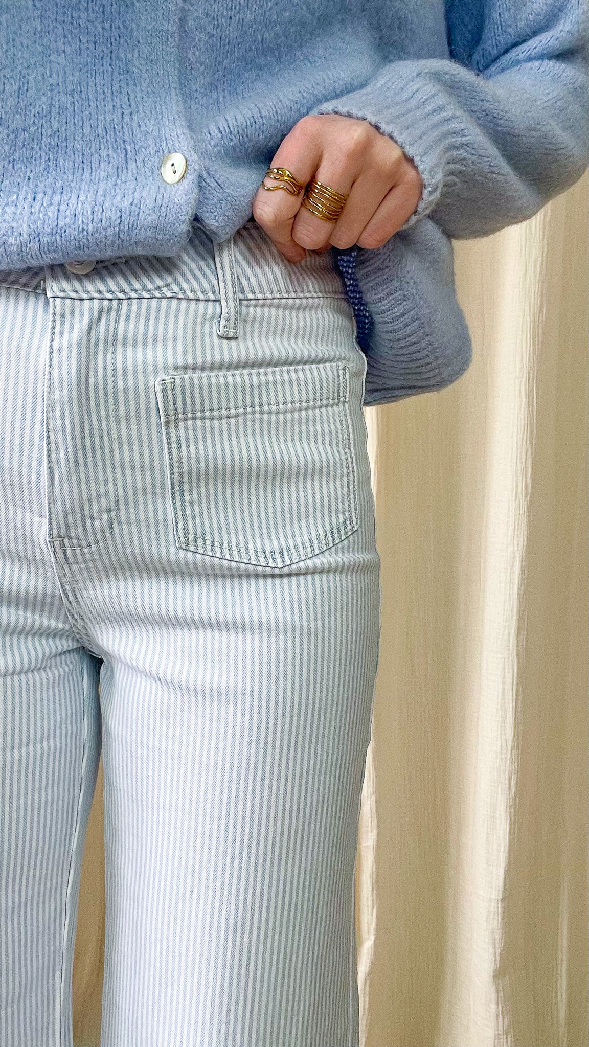 Jean Gasparette Oraije coupe wide taille haute, zoom poche