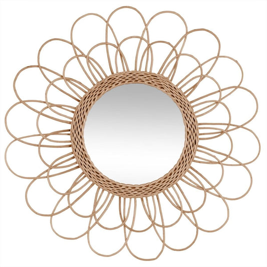 Miroir fleur en rotin D56 - Miroir Cayetana