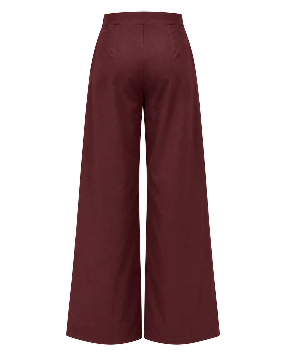 Pantalon large bordeaux à pinces taille haute femme habillé coupe fluide élégante