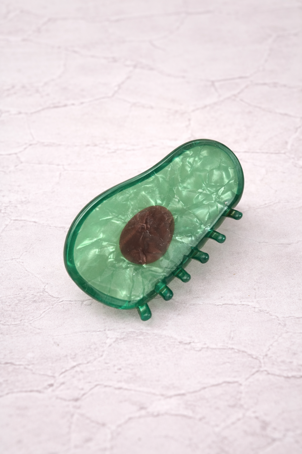 Pince crabe cheveux avocat résine acétate vert nacrée