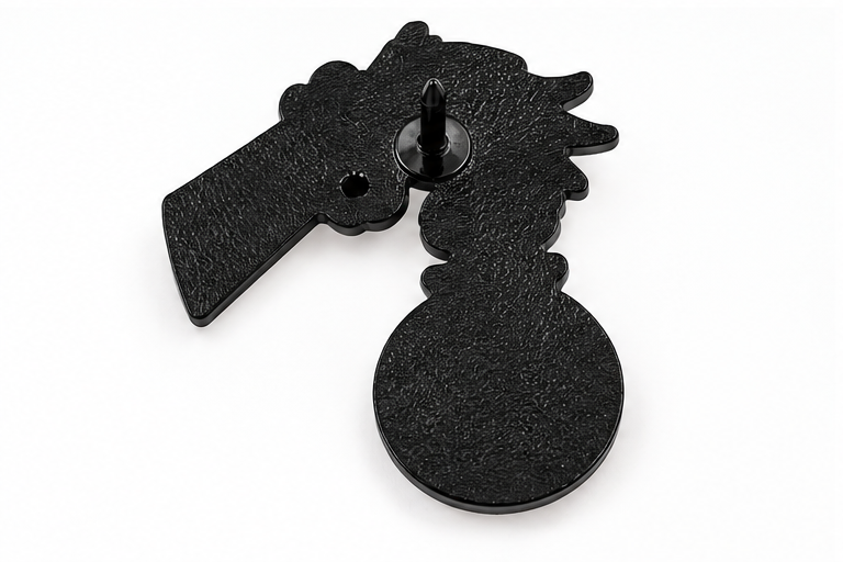 Pin's Grinch de Noël noir texturé avec attache métal, accessoire festif original pour vêtements et sacs