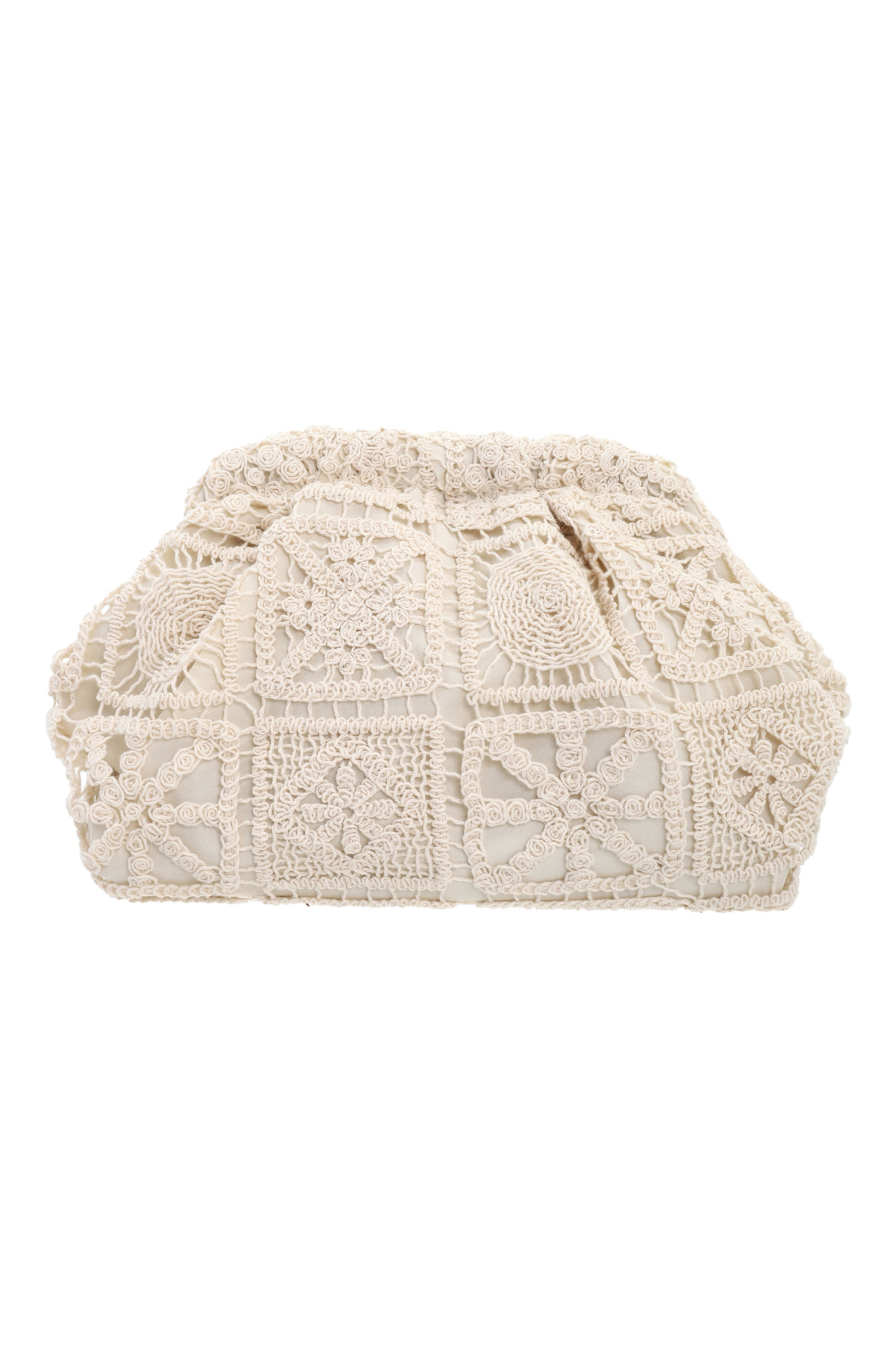 Pochette écrue brodée élégante pour cérémonie