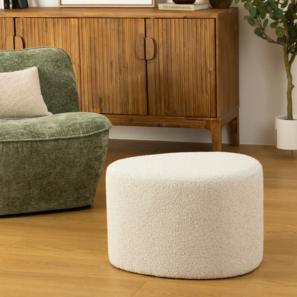 Pouf galet tissu bouclette Estria