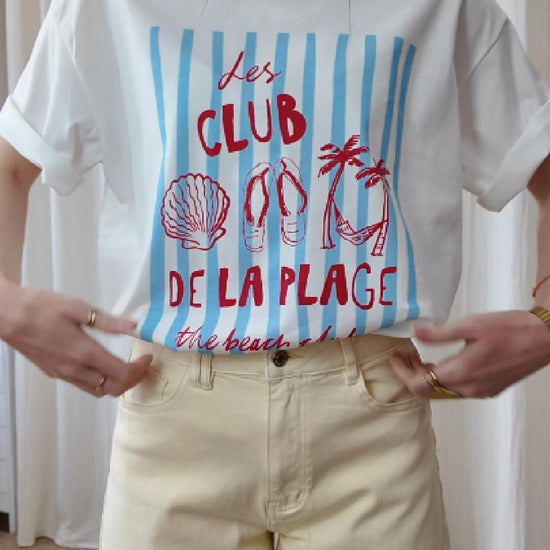 T-shirt en coton imprimé été