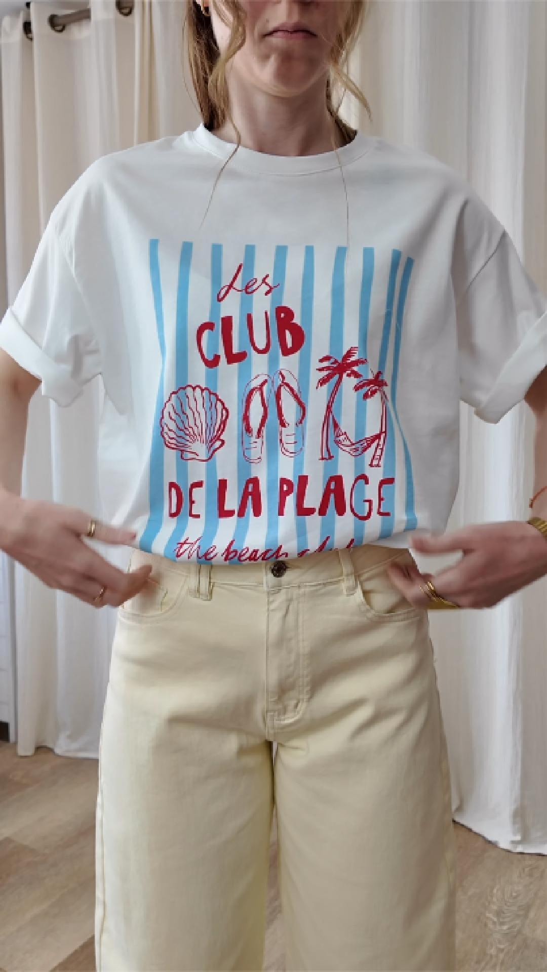 T-shirt en coton imprimé été