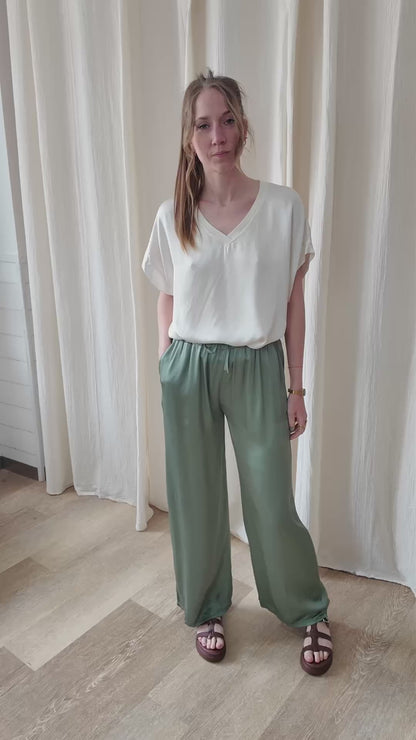 Blouse Samantha - Top fluide col V manches courtes