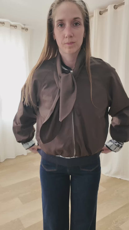 Veste Kate - Blouson ballon col foulard effet lavallière